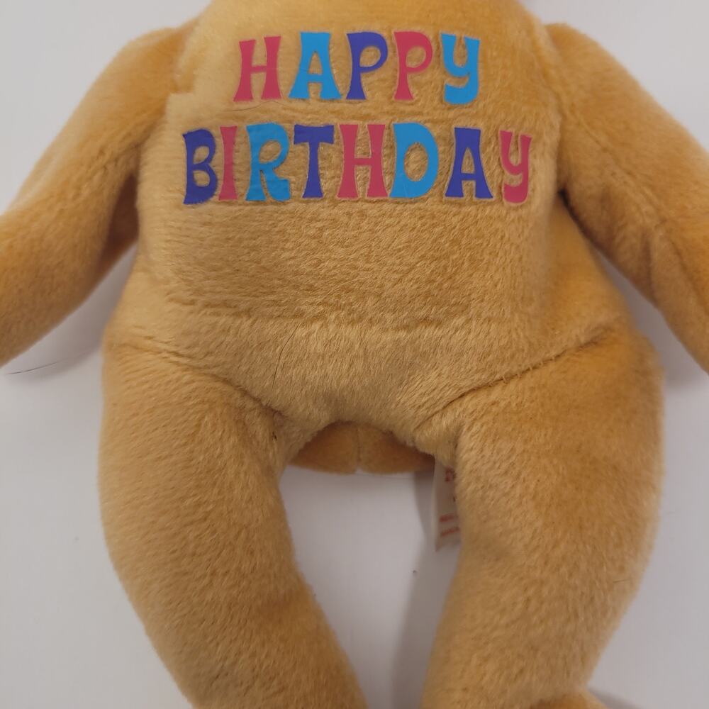 Ty Yellow Birthday Bear with Colorful Party Hat - Picture 5 of 7